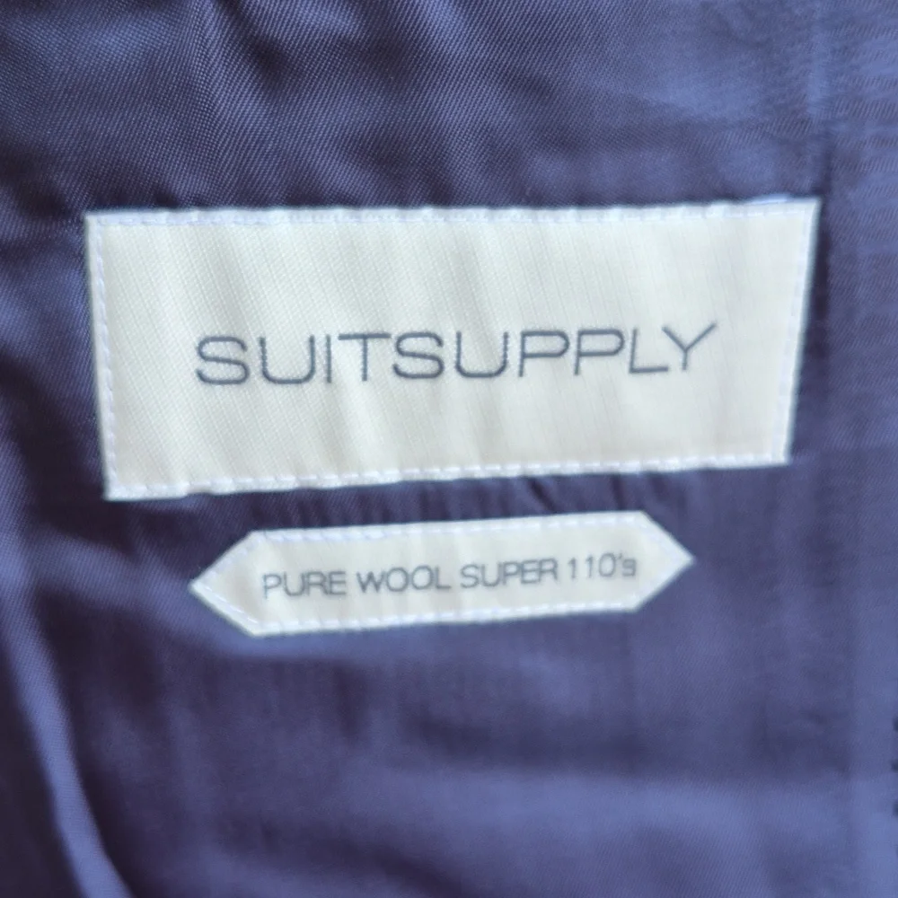 SUITSUPPLY Lazio Dark Navy Weave S110s Wool Mens Sz 36 S Slim Cut Sport Coat - Picture 9 of 9
